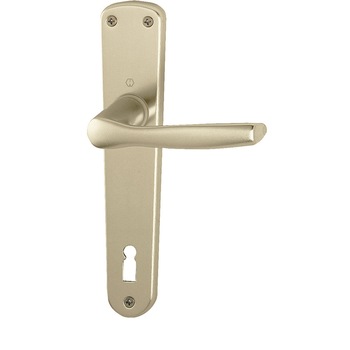 Maner usa interior, Hoppe Milano, cu sild pentru cheie, material aluminiu, culoare sampanie, 90 x 30 mm Maner usa interior, Hoppe Milano, cu sild pentru cheie, material aluminiu, culoare sampanie, 90 x 30 mm