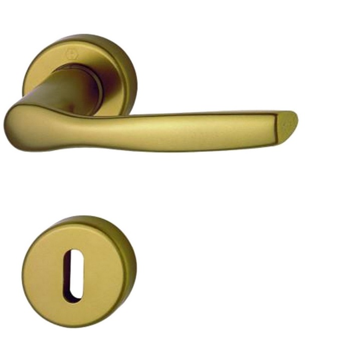 Дръжка за интериорна врата Hoppe Milano, Ключ, Кръгла ключалка, Алуминий, 119 x 44 мм, Бронз