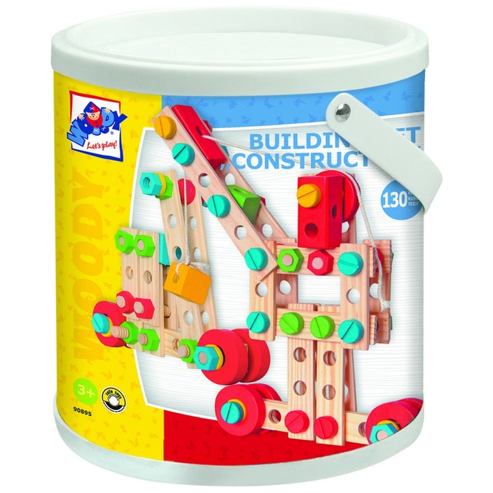 Дървен конструктор Woody, 130 части