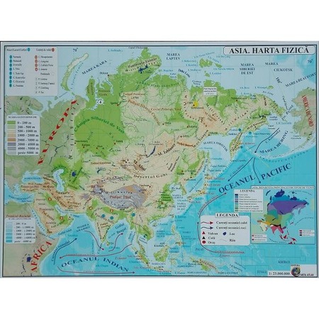 Asia Harta Fizica Harta Politica A3 Emag Ro