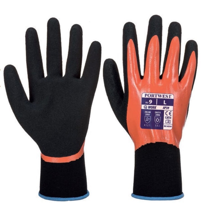 Manusi Dermi Pro, SafetyZone, Portocaliu / Negru, S