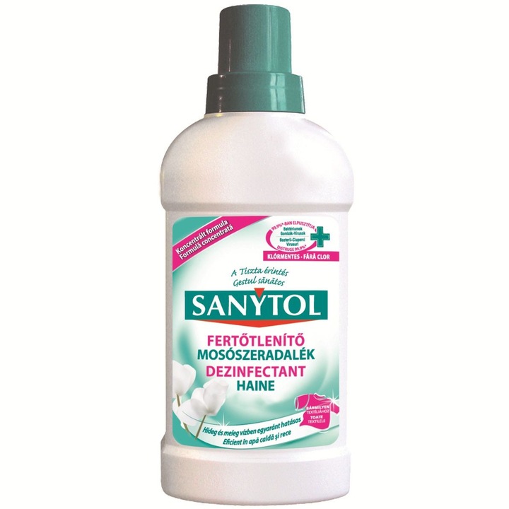 Дезинфекционен разтвор за дрехи Sanytol, 1 литър, Безхлорен, Суперконцентриран