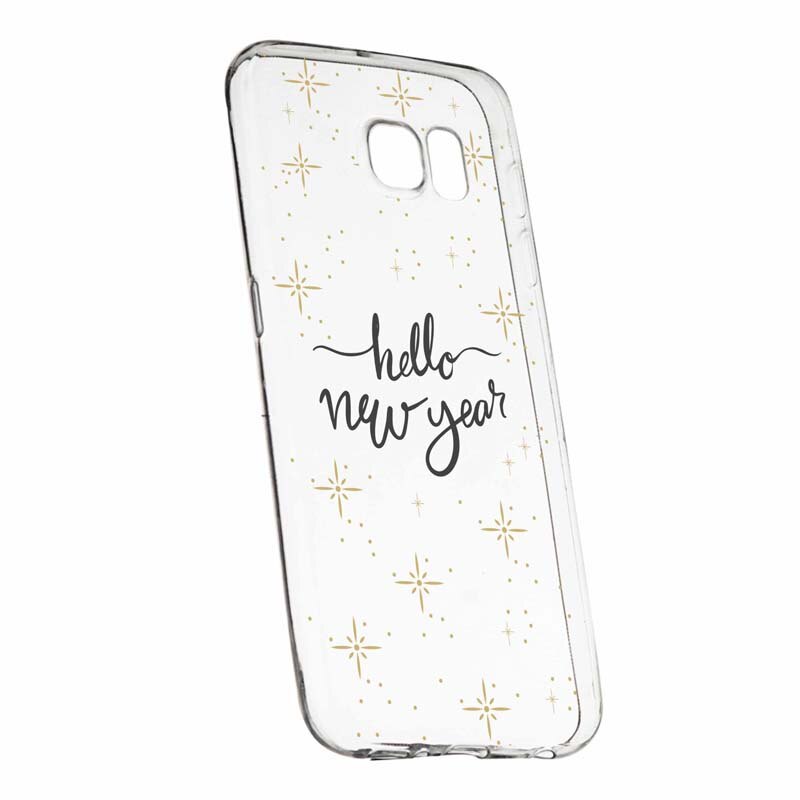 Husa pentru Samsung Galaxy S6 Edge, Silicon, Slim, Hello New Year, 173