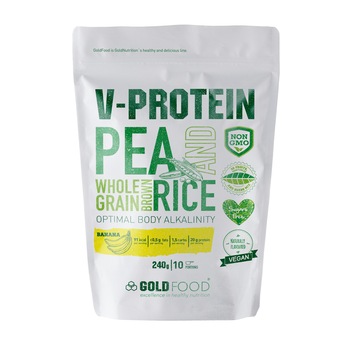 Pudra proteica vegetala, GoldNutrition, V Protein Banane, 240 g Pudra proteica vegetala, GoldNutrition, V Protein Banane, 240 g