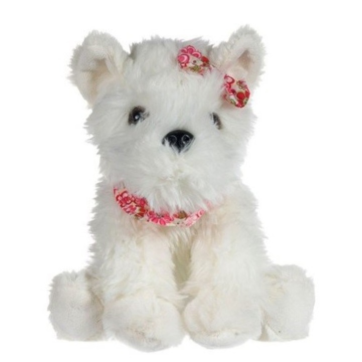 Plüss Westie kutyus 20 cm, fehér