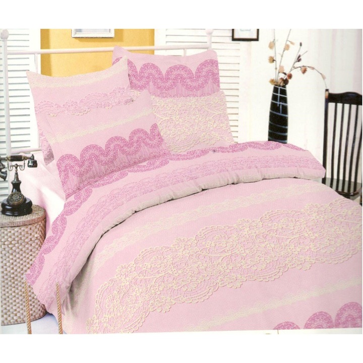 Спален комплект Mark.B7 Deluxe Dantell, Памук, 4 части