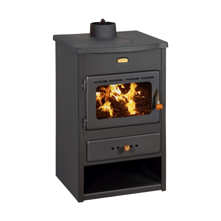 Termosemineu, incalzire centrala, PRITY ,K1CPW8 ,8+4 kW, laterale negru, capac fonta