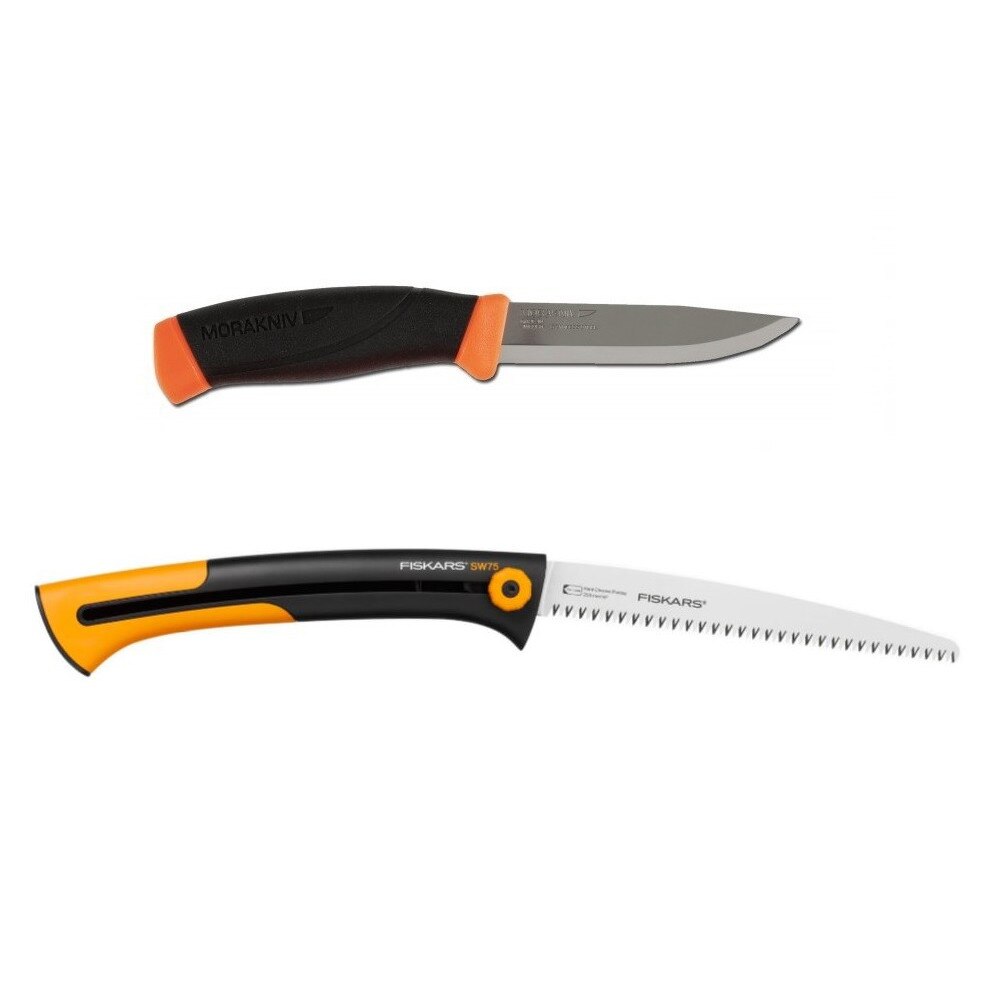 Set cutit Heavy Duty (C) si fierastrau bushcraft, Morakniv /Fiskars, CBS11