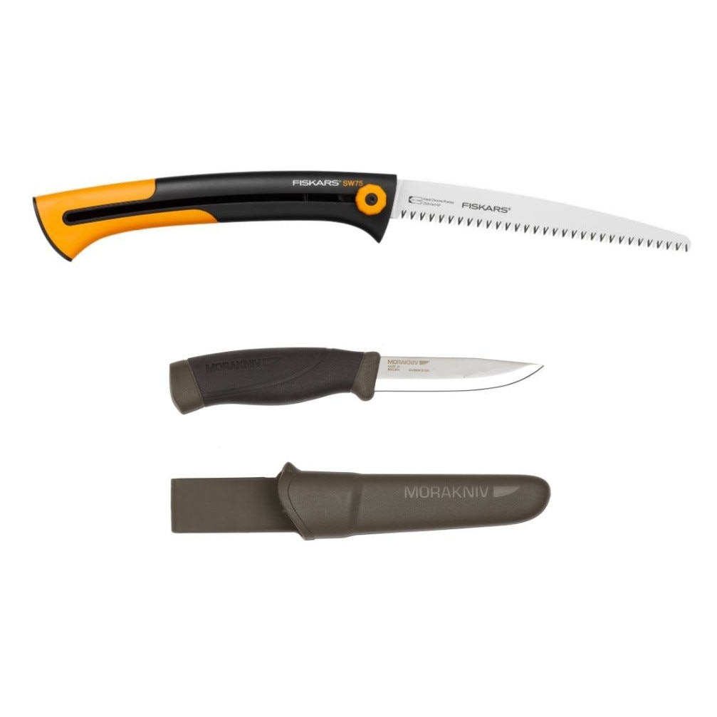 Set cutit Heavy Duty MG (C) si fierastrau bushcraft, Morakniv /Fiskars, CBS10