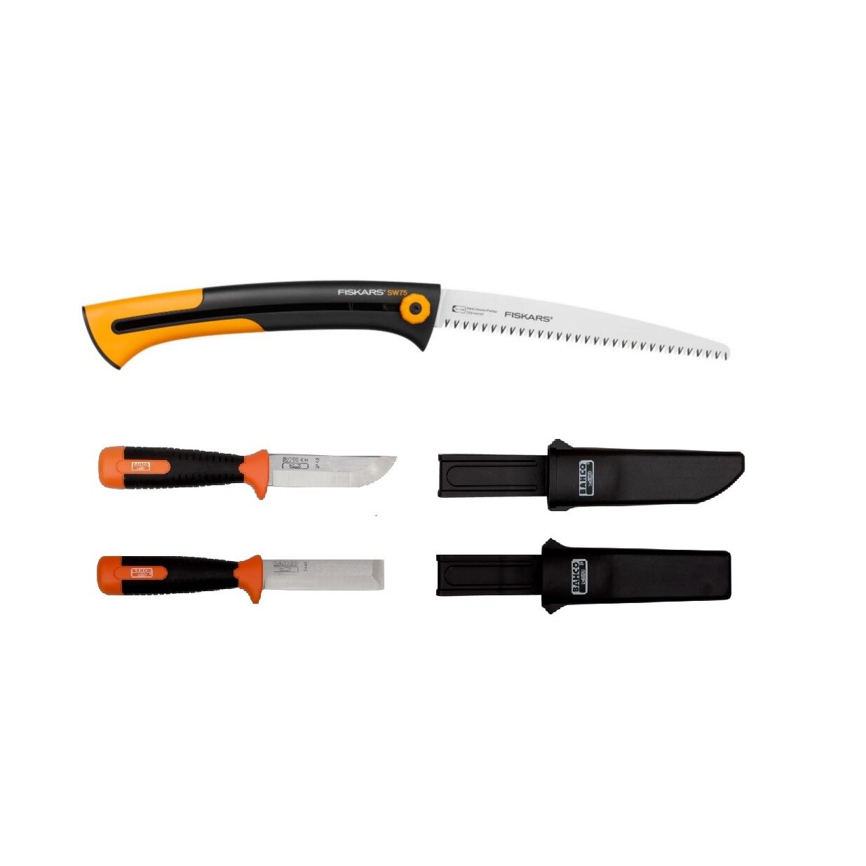 Set cutite si fierastrau bushcraft, camping, vanatoare , Bahco/Fiskars CBS36