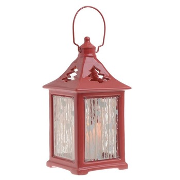 Felinar cu LED Red Christmas din ceramica, 12 x 25 cm Felinar cu LED Red Christmas din ceramica, 12 x 25 cm