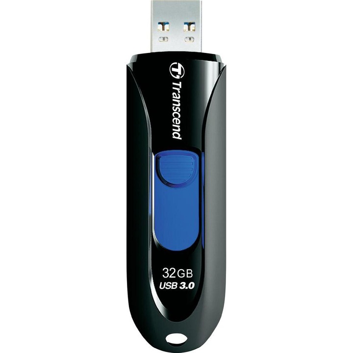 Transcend JetFlash® 790 USB Memória, 32GB, USB 3.0, Fekete/Kék