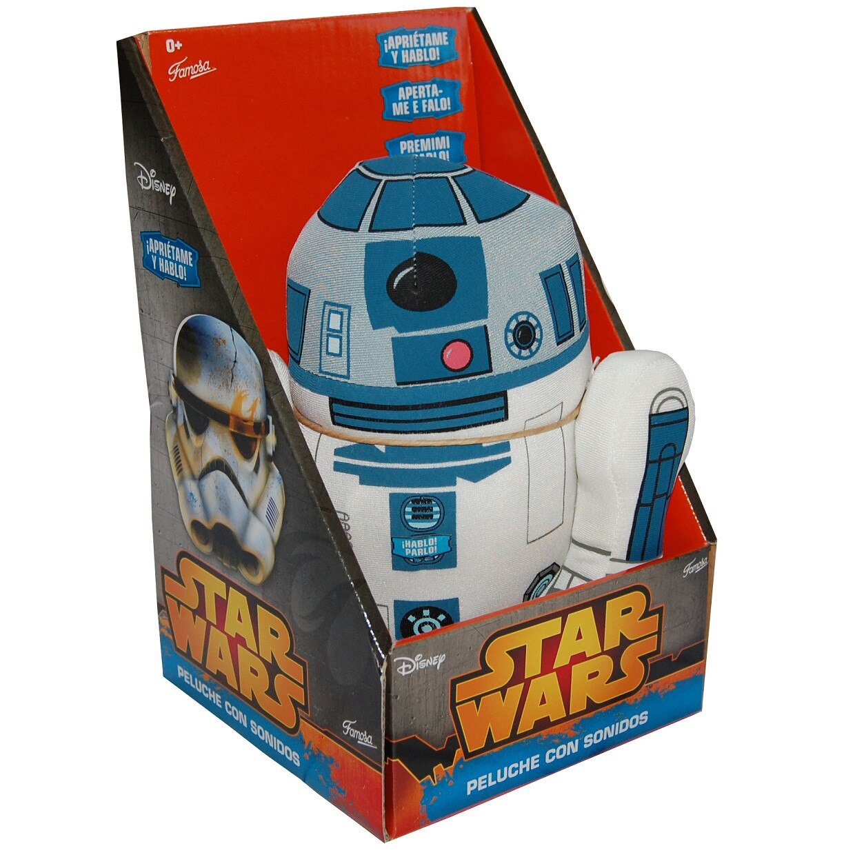 Jucarie vorbitoare din material textil, Star Wars R2D2, 20 cm
