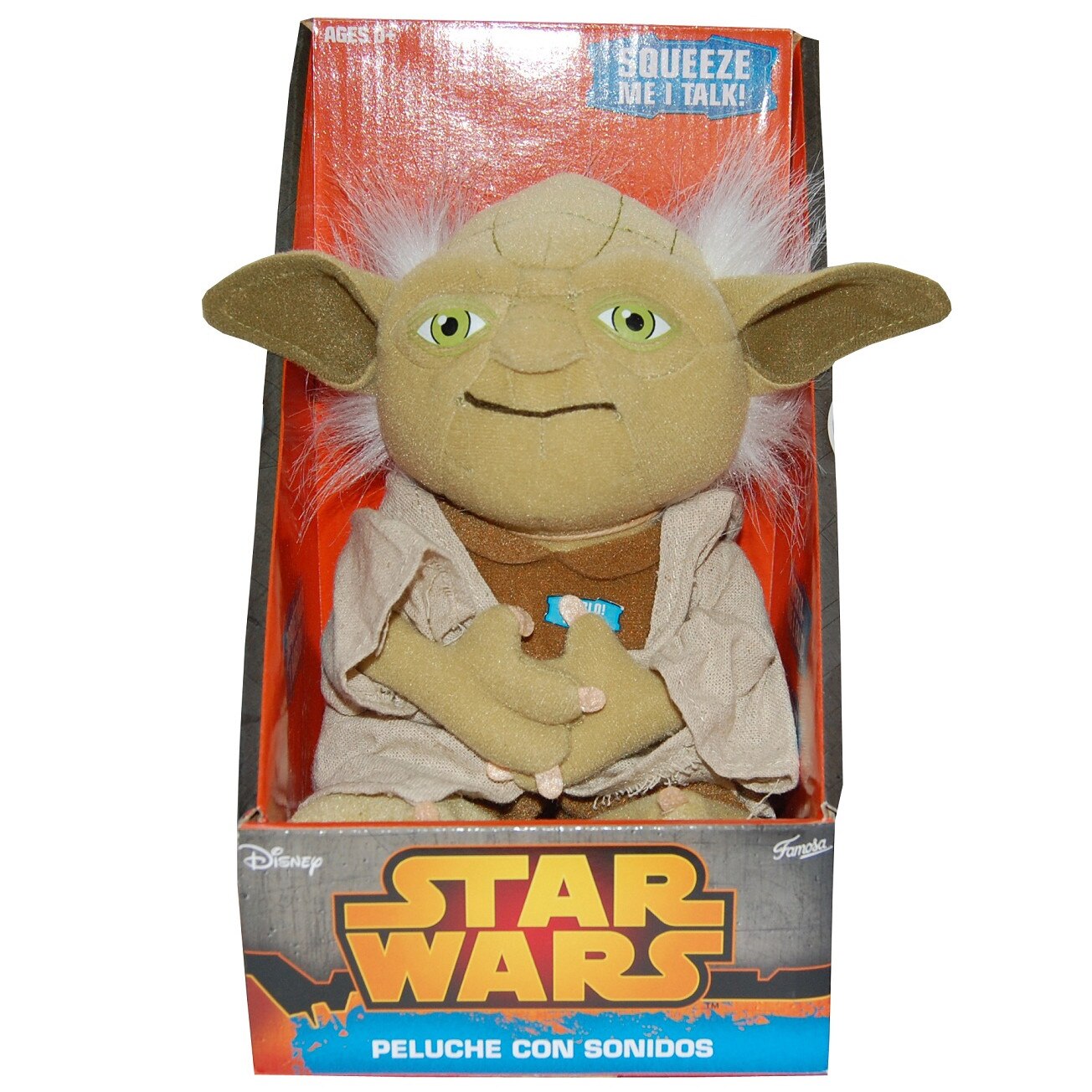 Jucarie vorbitoare din plus si material textil, Star Wars Yoda, 20 cm