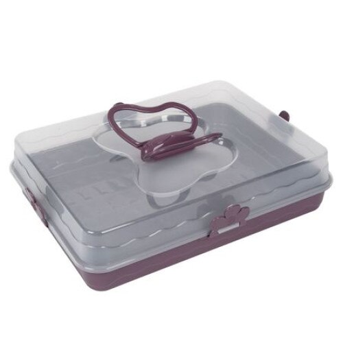 Cutie iMK® pentru prajituri , Maner in forma de fluture, Ermetica, Maro