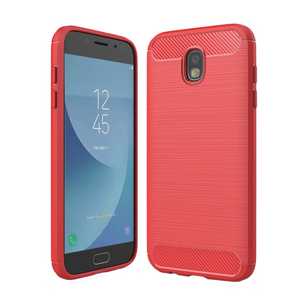 Husa Samsung Galaxy J7 2017, Slim Armor Carbon, carcasa spate Antisoc, Rosu