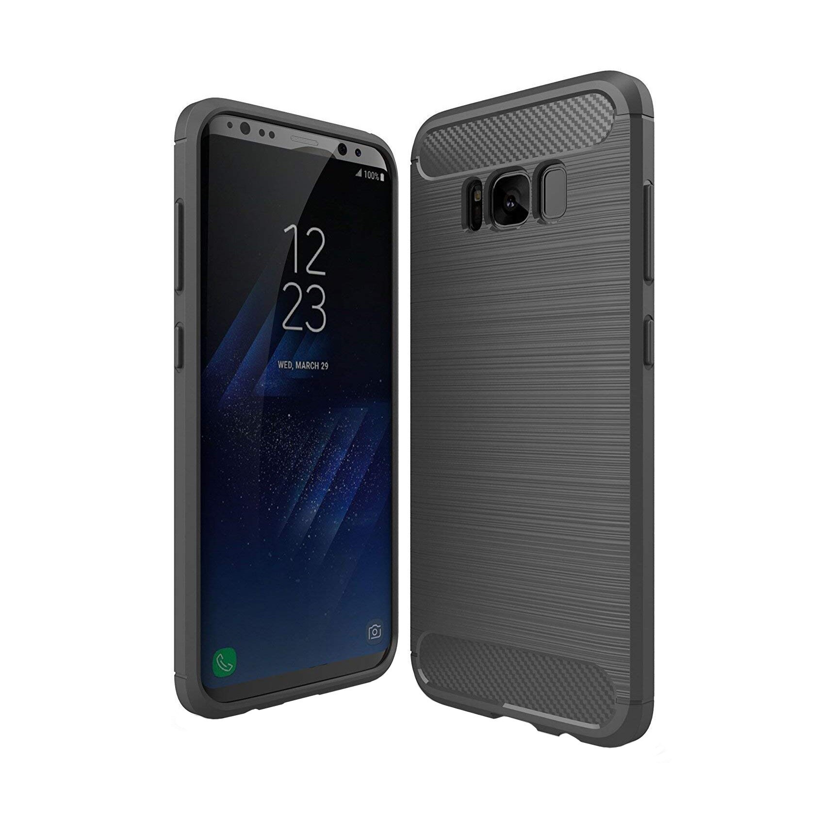 Husa Samsung Galaxy S8 PLUS, Slim Armor Carbon, carcasa spate Antisoc, Gri