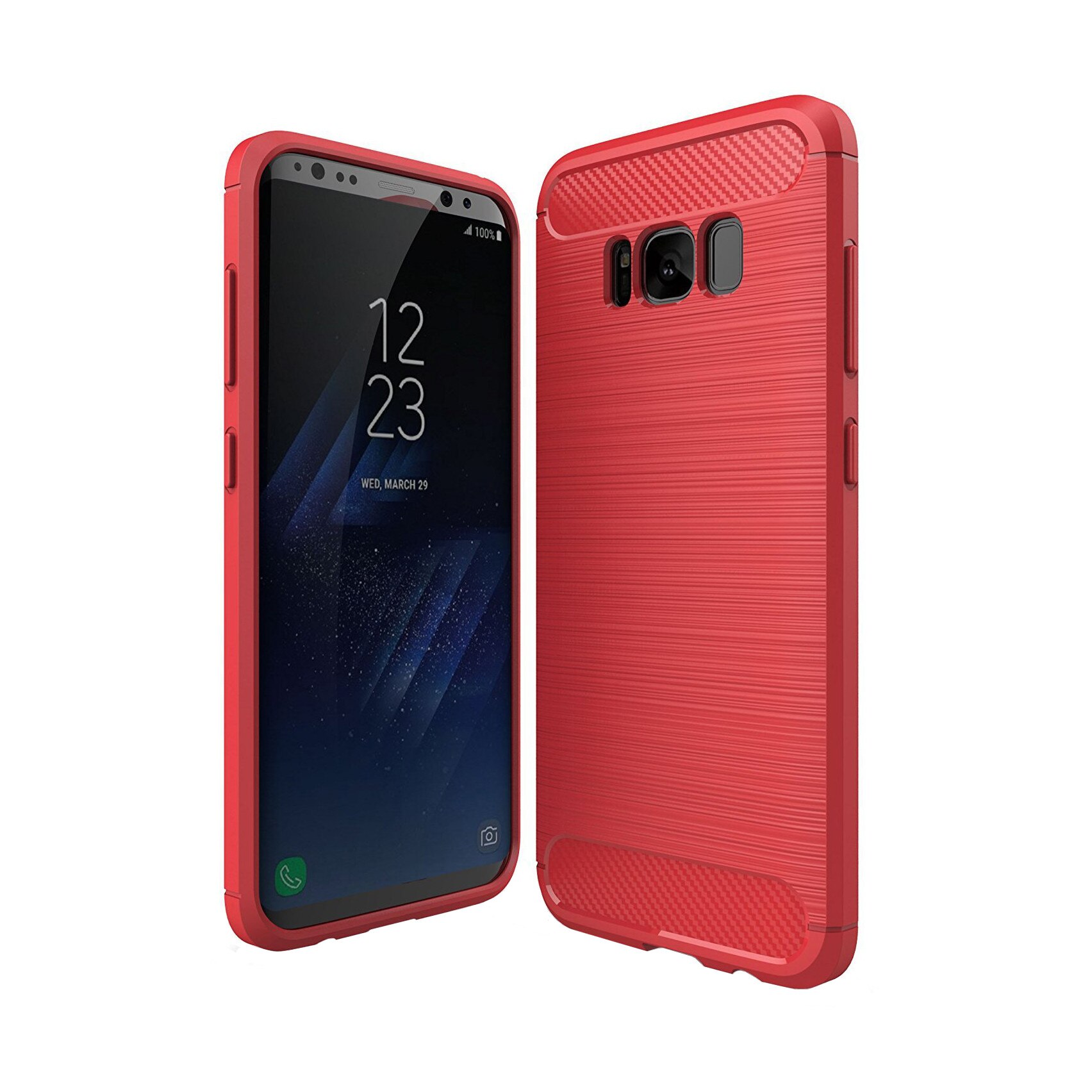 Husa Samsung Galaxy S8, Slim Armor Carbon, carcasa spate Antisoc, Rosu
