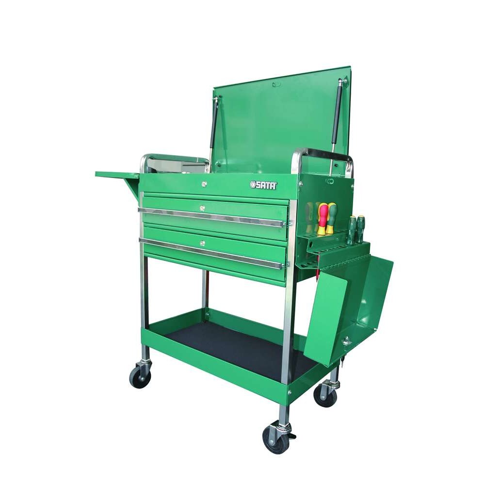 Carucior pentru scule cu 2 sertare si tava de depozitare, Sata