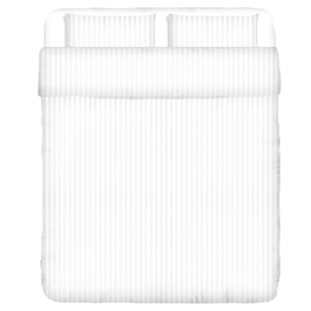 Set de 15 piese 5 huse pilota si 10 fete de perna din bumbac satinat, vidaXL, 200x220/80x80 cm, Alb