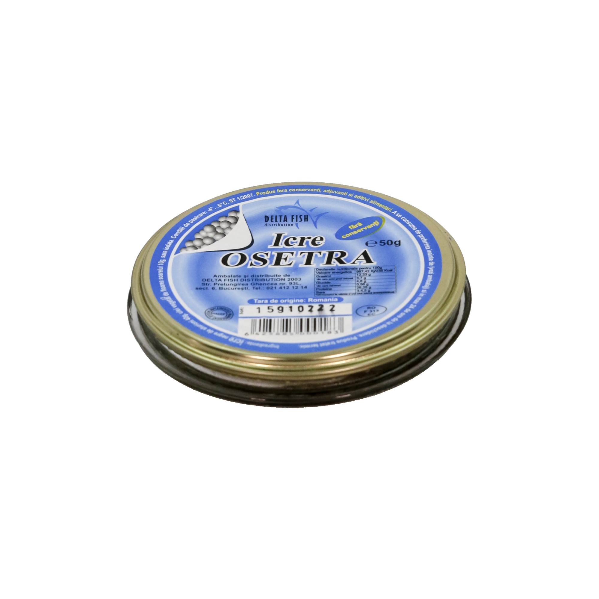 Icre Negre Caviar Osetra, Delta Fish, 50g