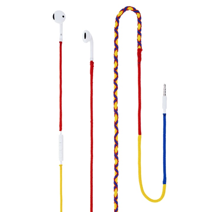 Casti audio Tellur FRF, In-ear, 1.2m, Cablu Textil Tricolor