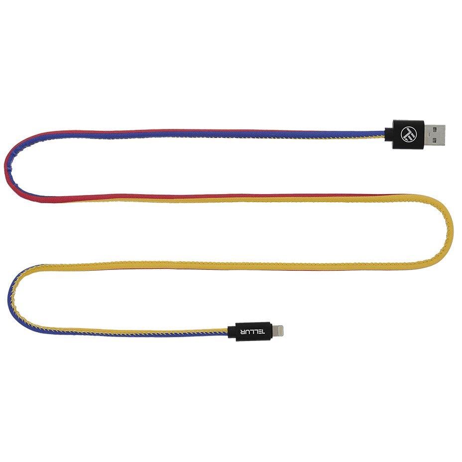 Cablu de date Tellur FRF, Piele Sintetica, Lightning, 1m, Tricolor