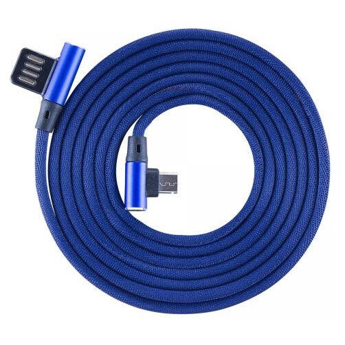 Cablu de date Sbox, USB - MicroUSB, Textil, 1.5 m, Albastru
