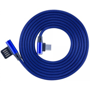 Cablu de date Sbox, USB - Type C, Textil, 1.5 m, Albastru