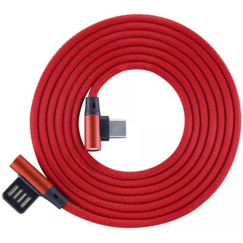 Cablu de date Sbox, USB - Type C, Textil, 1.5 m, Rosu