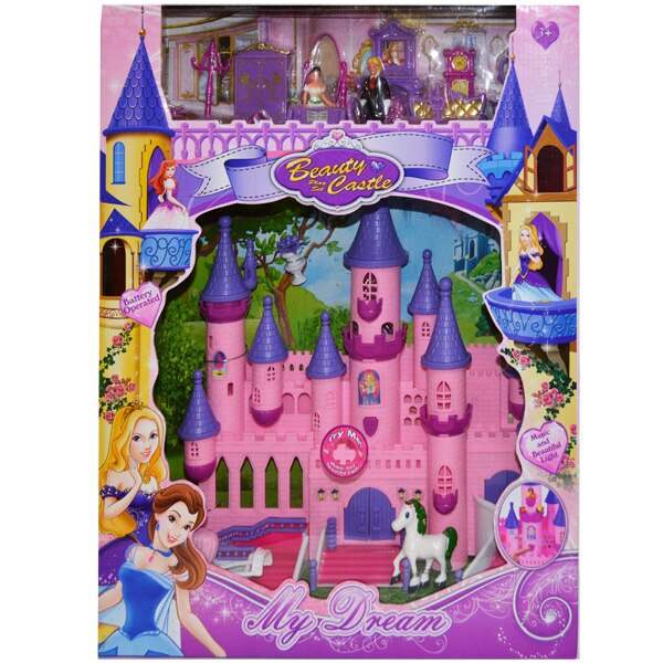 Castel muzical , MY DREAM BEAUTY CASTEL cu accesorii , inaltime 30 cm , Robentoys