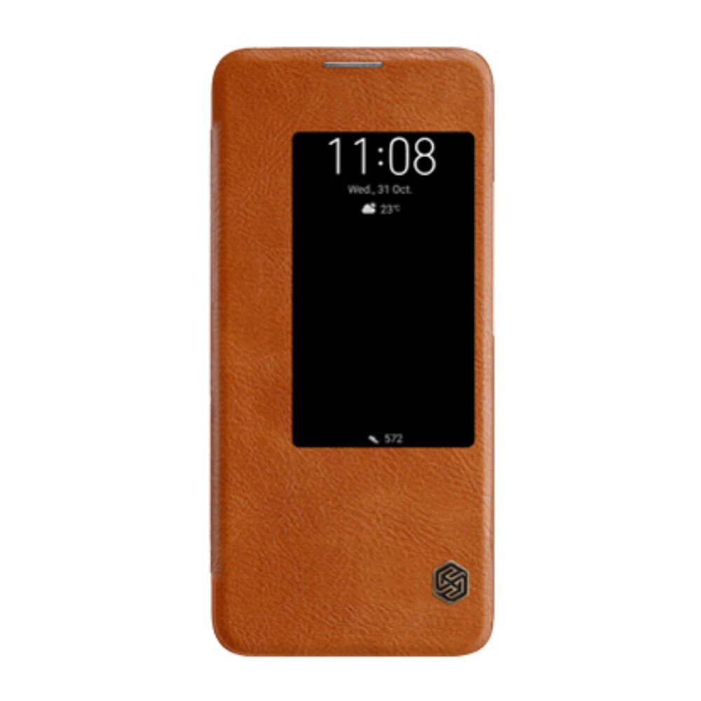 Husa tip carte Nillkin Qin pentru Huawei Mate 20 Pro , maro