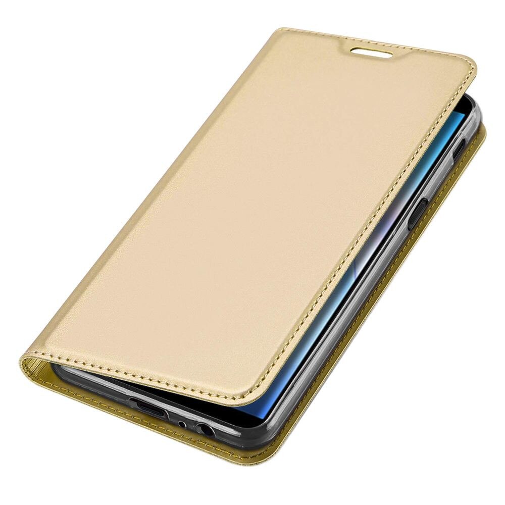 Husa flip Samsung Galaxy J4 Plus (2018) - Dux Ducis din piele eco - gold