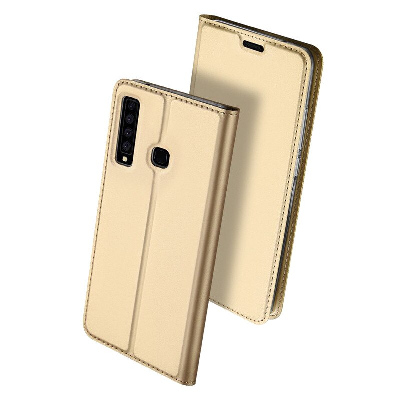 Husa carte flip wallet Dux Ducis pentru Samsung Galaxy A9 2018, auriu