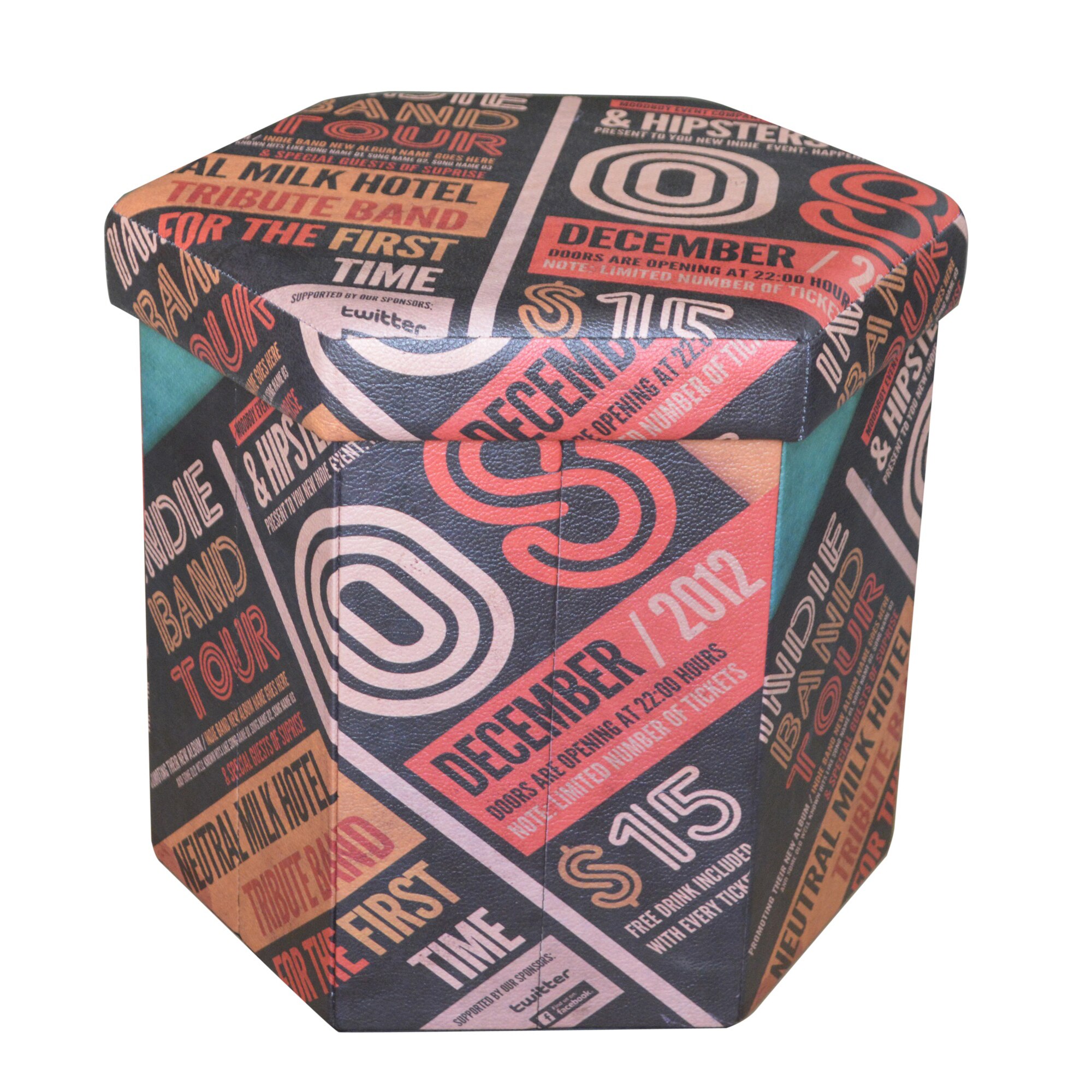 Taburet pliabil Heinner Homehexagonal Old