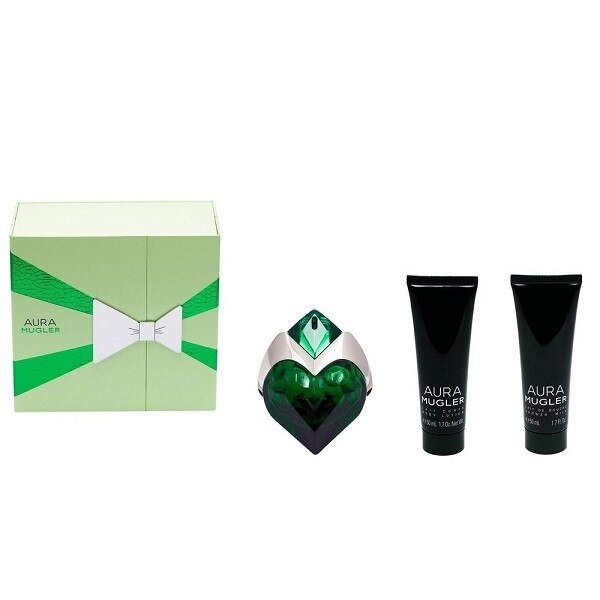 Set Thierry Mugler Aura: 50ml Apa de Parfum + 50ml Lotiune de Corp + 50ml Gel de Dus, Femei