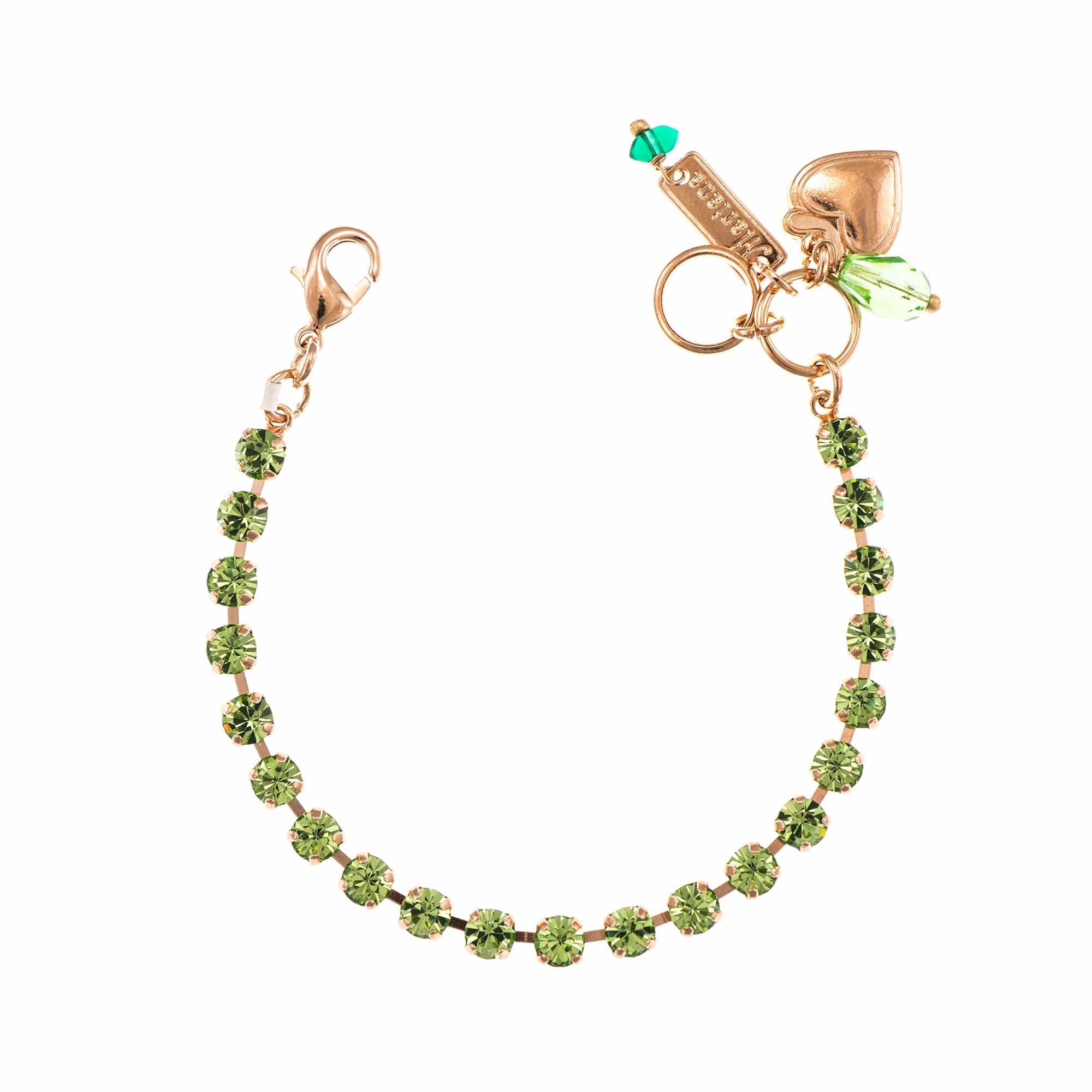 Bratara placata cu Aur roz de 24K, Cristale, Lucky Birthstone - The Color of Your Life by Roxannes - Mariana Jewellery, Verde 4000-214214RG