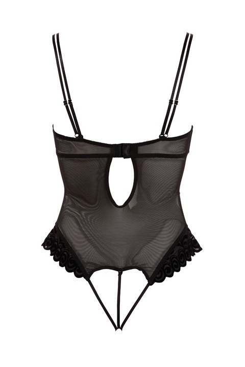 Cottelli - Bársonyos, variálható body (fekete) - 75B/S