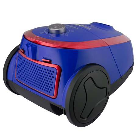 Aspirator Daewoo, cu sac textil, 700 W, clasaa A, capacitate sac 3 l, control putere variabil, filtru HEPA 13, tub telescopic, sac microfibra, perie standard UltraBrush, 72 dB, culoare: albastru-rosu