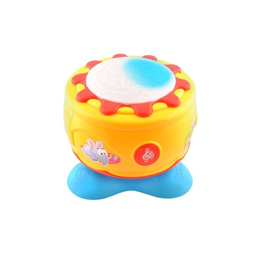 Toba Muzicala Micul Tobosar , Cu Melodii si Luminite , Difuzor incorporat , Dimensiuni 18 cm diametru , 16 cm inaltime , Multicolor