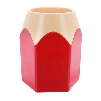 Suport pentru pixuri,din plastic, rosu, 10,5 x 8 x 8 cm,Vivo Suport pentru pixuri,din plastic, rosu, 10,5 x 8 x 8 cm,Vivo