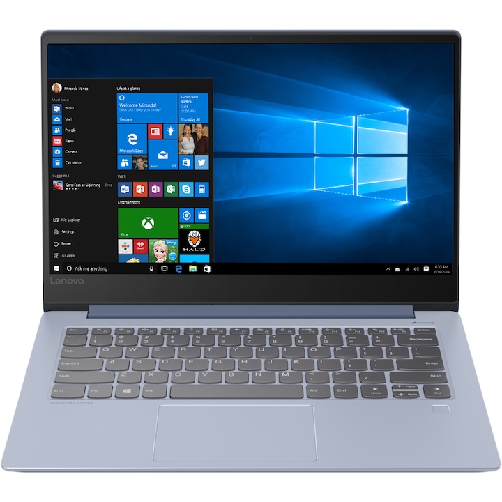 Lenovo IdeaPad 530S-14IKB ultrahordozható laptop Intel® Core™ i7-8550U processzorral akár 4,00 GHz-ig, Kaby Lake R, 14", WQHD, IPS, 16 GB, 512 GB SSD, NVIDIA GeForce MX150 2 GB, Liqui Blue, Microsoft Windows 10