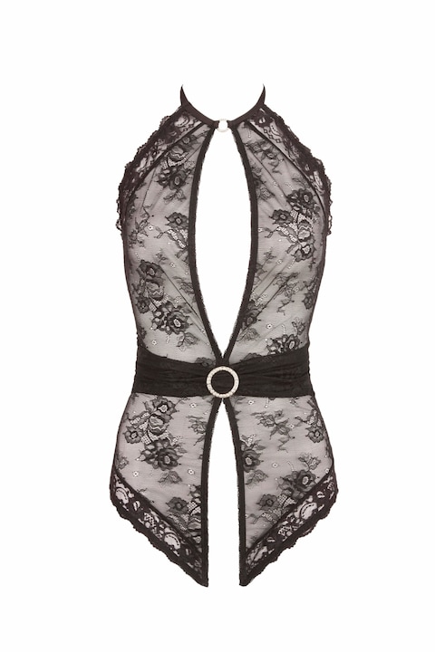 Open Body Fine strassz fekete, Fekete
