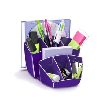 Suport instrumente de scris CEP Gloss cu 8 compartimente, mov Suport instrumente de scris CEP Gloss cu 8 compartimente, mov