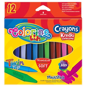 Set creioane cerate Colorino cu 2 capete, 12 culori Set creioane cerate Colorino cu 2 capete, 12 culori