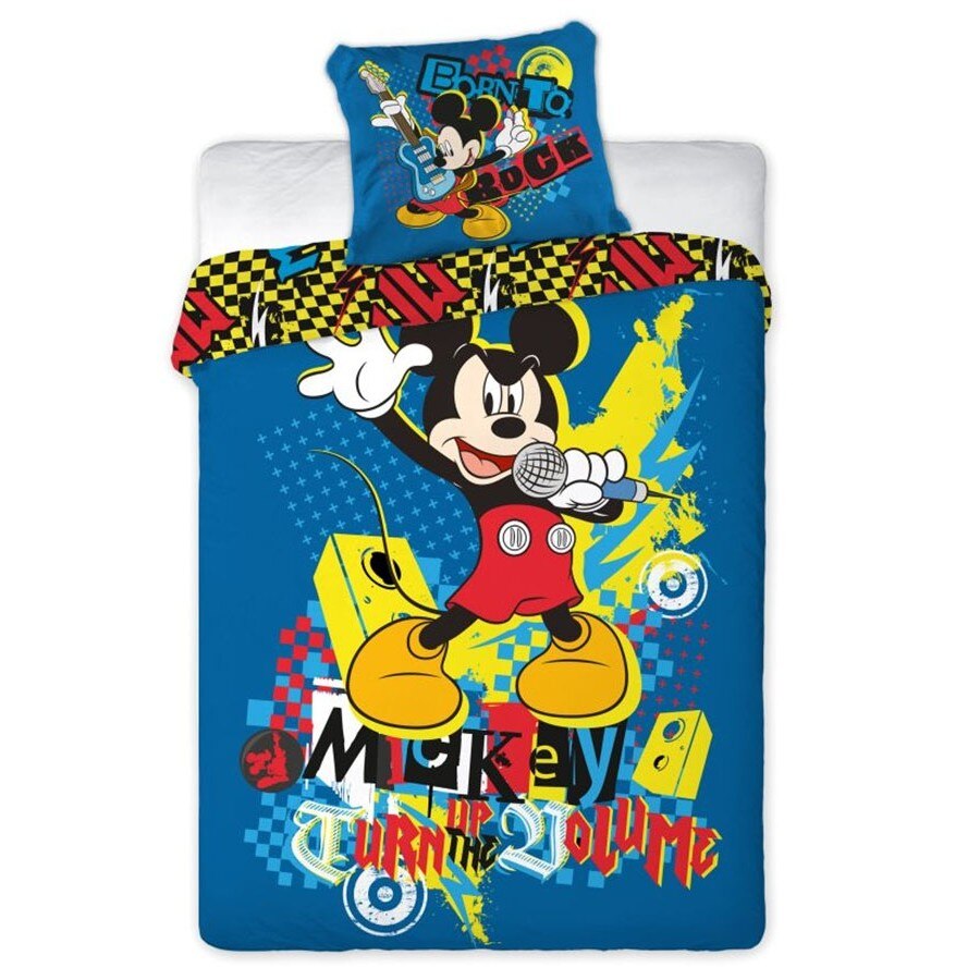 Lenjerie de pat mickey 160x200cm albastra