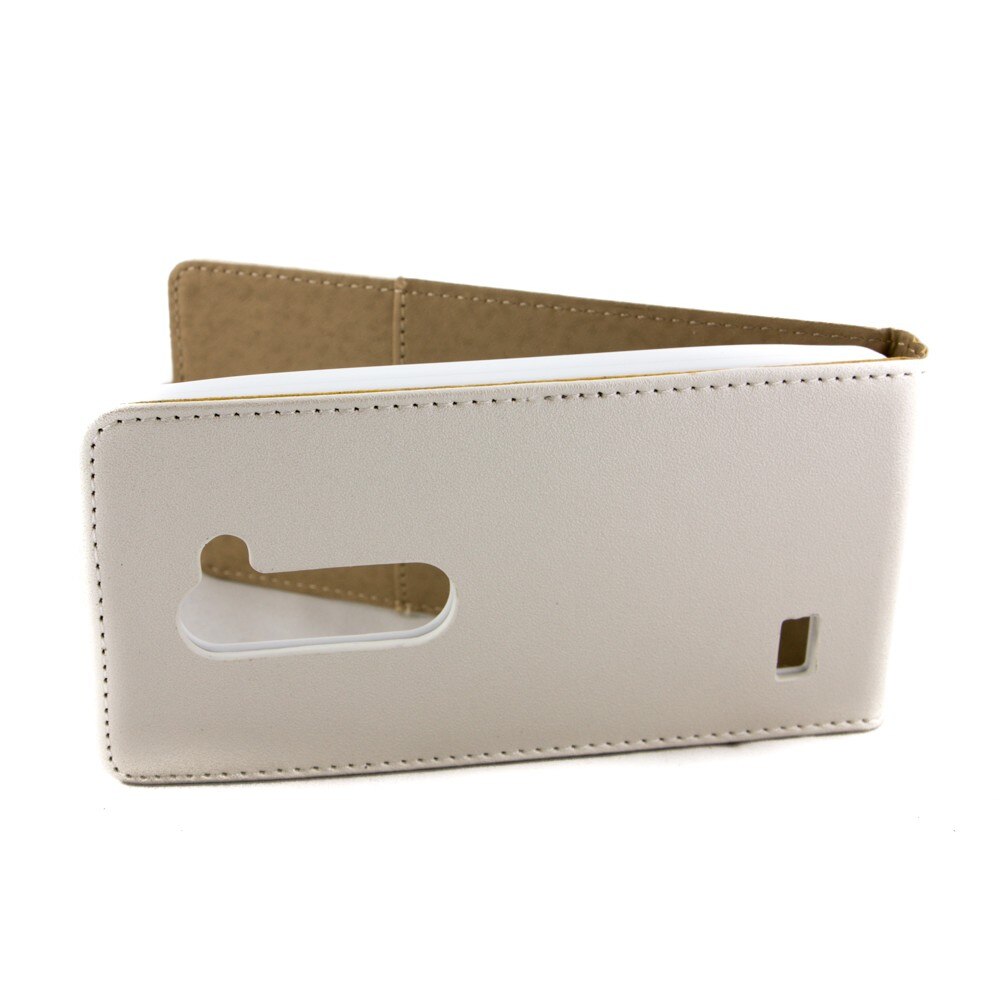 Husa LG Leon, Piele Eco, Pocket slim, alba