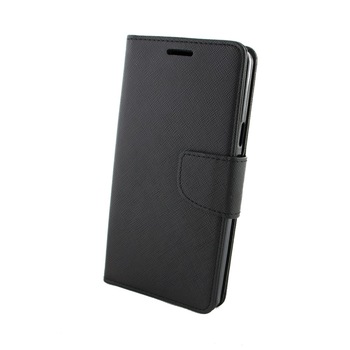 Husa Samsung Galaxy A7 A700, Fancy, piele eco, Negru Husa Samsung Galaxy A7 A700, Fancy, piele eco, Negru