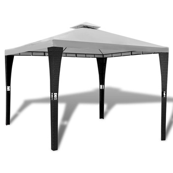Pavilion de gradina din poliratan, vidaXL, Tesatura, Crem, 3 x 3 x 2.6 m Pavilion de gradina din poliratan, vidaXL, Tesatura, Crem, 3 x 3 x 2.6 m