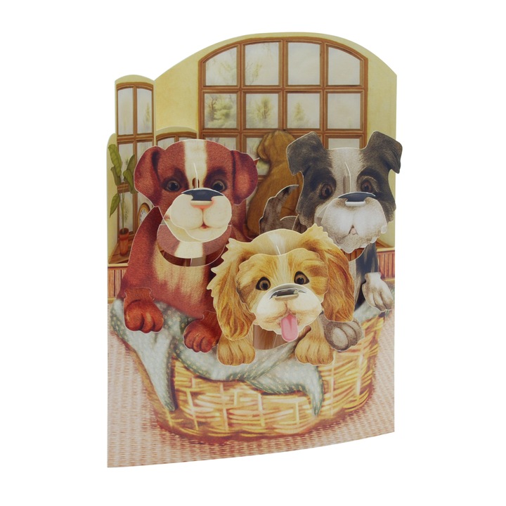 Картичка Santoro Puppies In A Basket, Swing Cards